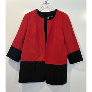 Mary Kay Red Black Colorblock Blazer Jacket Career Womens Size 1X (L)